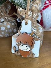 Load image into Gallery viewer, Christmas Ornament Highland Cow Holiday