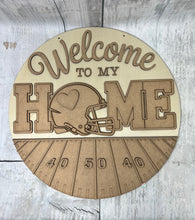 Load image into Gallery viewer, Football welcome to our home Sports DIY Doorhanger kit