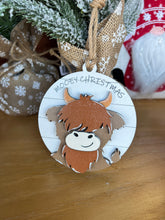 Load image into Gallery viewer, Christmas Ornament Highland Cow Holiday