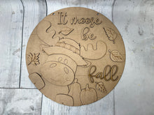 Load image into Gallery viewer, 16” Fall moose Round Doorhanger