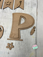 Load image into Gallery viewer, Easter HOP with bunny sitting shelf sitter craft sign kit