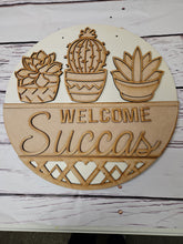 Load image into Gallery viewer, Welcome Succas 16” Round Doorhanger
