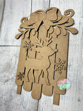 Load image into Gallery viewer, Christmas deer sled doorhanger sign