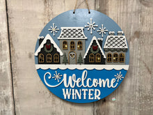 Load image into Gallery viewer, Light up Winter Round Doorhanger