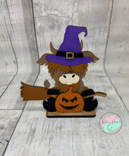Load image into Gallery viewer, Halloween highland cow craft sign kit