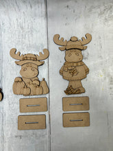 Load image into Gallery viewer, Fall moose shelf sitter craft sign kit