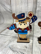 Load image into Gallery viewer, July moose shelf sitter craft sign kit