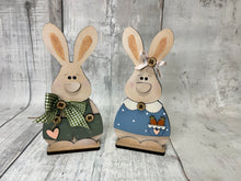 Load image into Gallery viewer, Easter bunny primitive couple shelf sitter craft sign kit