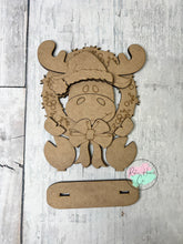 Load image into Gallery viewer, Christmas moose wreath craft sign kit