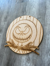 Load image into Gallery viewer, 15” Round Doorhanger Nightmare before Christmas