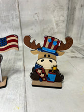 Load image into Gallery viewer, July moose shelf sitter craft sign kit