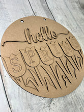 Load image into Gallery viewer, 12” hello spring tulip Round Doorhanger