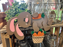 Load image into Gallery viewer, Easter floppy bunny basket shelf hanger craft sign kit