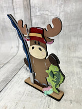 Load image into Gallery viewer, moose camping fishing shelf sitter craft sign kit
