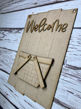 Load image into Gallery viewer, Interchangeable plank doorhanger to be used with the seasonal inserts