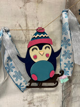 Load image into Gallery viewer, Winter penguin Seasonal Banner garland