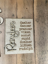 Load image into Gallery viewer, Christmas Reindeer sign Trio