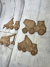 Load image into Gallery viewer, Construction vehicles DIY Paint by Line kit package