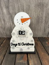 Load image into Gallery viewer, Snowman countdown to Christmas shelf sitter