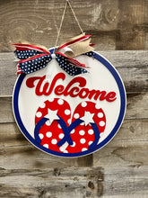 Load image into Gallery viewer, 16” Welcome Summer Flip Flop Round Doorhanger