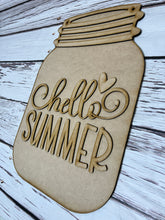 Load image into Gallery viewer, Hello Summer Mason Jar Welcome door-hanger