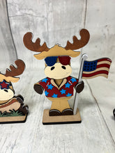 Load image into Gallery viewer, July moose shelf sitter craft sign kit