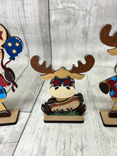 Load image into Gallery viewer, July moose shelf sitter craft sign kit