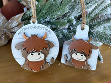 Load image into Gallery viewer, Christmas Ornament Highland Cow Holiday