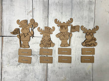 Load image into Gallery viewer, July moose shelf sitter craft sign kit