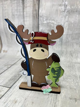 Load image into Gallery viewer, moose camping fishing shelf sitter craft sign kit