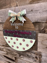 Load image into Gallery viewer, Welcome to Grandpa & Grandma’s house 16” Round flower Doorhanger