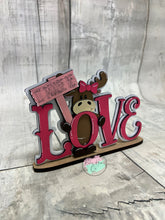 Load image into Gallery viewer, Valentine love moose shelf sitter craft sign kit