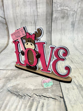 Load image into Gallery viewer, Valentine love moose shelf sitter craft sign kit