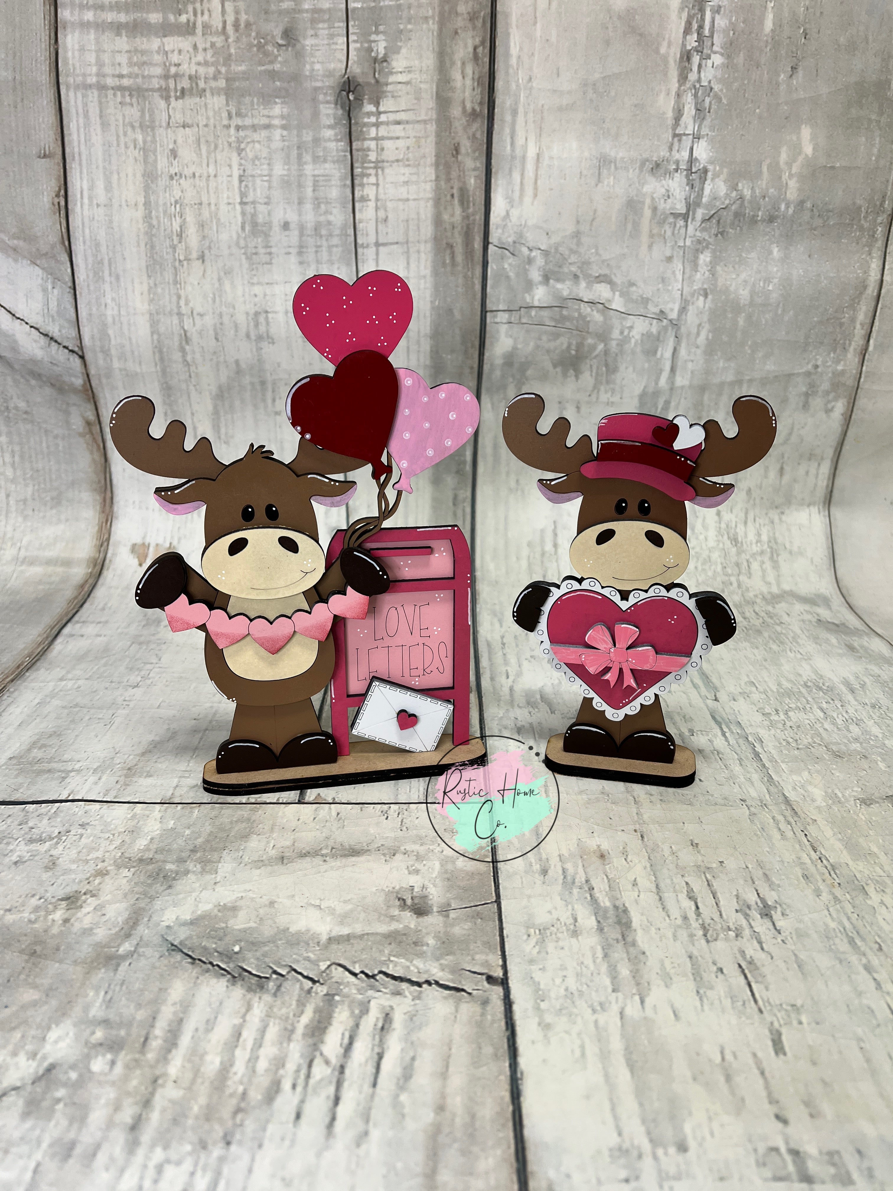 Valentine love letters moose shelf sitter craft sign kit – Rustic Home Co