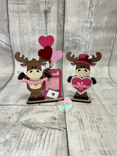 Load image into Gallery viewer, Valentine love letters moose shelf sitter craft sign kit