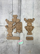 Load image into Gallery viewer, Valentine love letters moose shelf sitter craft sign kit