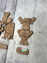 Load image into Gallery viewer, Valentine love letters moose shelf sitter craft sign kit