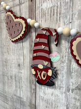 Load image into Gallery viewer, Valentine gnome heart Seasonal Banner garland