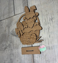 Load image into Gallery viewer, Easter highland cow basket shelf sitter craft sign kit