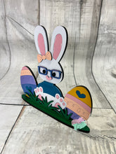 Load image into Gallery viewer, Easter bunny sitting shelf sitter craft sign kit