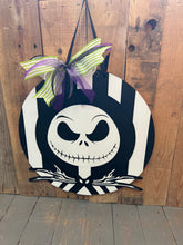 Load image into Gallery viewer, 15” Round Doorhanger Nightmare before Christmas