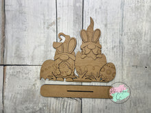 Load image into Gallery viewer, Easter gnomes with eggs sitting shelf sitter craft sign kit