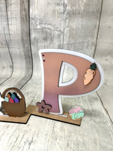 Load image into Gallery viewer, Easter HOP with bunny sitting shelf sitter craft sign kit