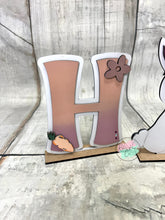 Load image into Gallery viewer, Easter HOP with bunny sitting shelf sitter craft sign kit