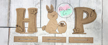 Load image into Gallery viewer, Easter HOP with bunny sitting shelf sitter craft sign kit