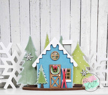 Load image into Gallery viewer, Winter cabin mantle scene shelf sitter craft sign kit