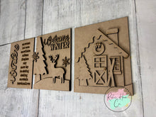 Load image into Gallery viewer, Winter cabin sign Trio
