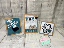 Load image into Gallery viewer, Hello Winter hot cocoa sign Trio