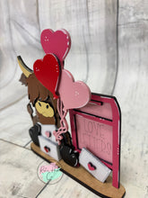 Load image into Gallery viewer, Valentine Highland Cow love letters shelf sitter craft sign kit