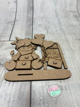 Load image into Gallery viewer, Valentine Highland Cow love letters shelf sitter craft sign kit